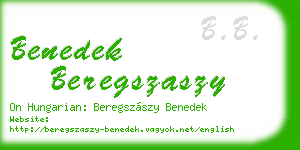 benedek beregszaszy business card